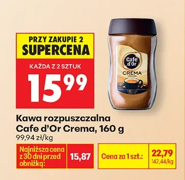 Kawa rozpuszczalna Crema promocja w Biedronka