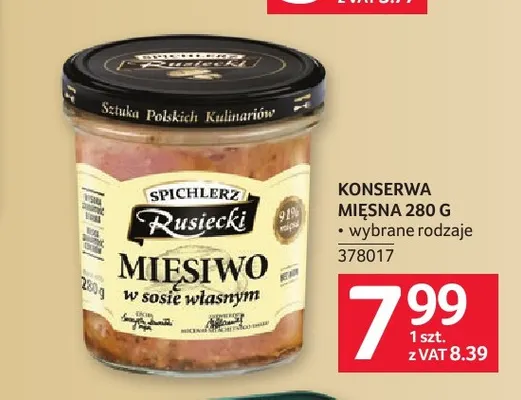 Konserwa mięsna Spichlerz Rusiecki promocja w Selgros