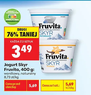 Jogurt skyr truskawkowy promocja w Biedronka