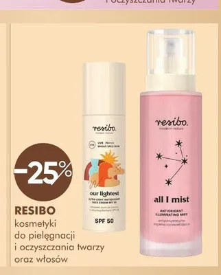 Kosmetyki do pielęgnacji i oczyszczania twarzy oraz włosów RESIBO promocja w Super-Pharm