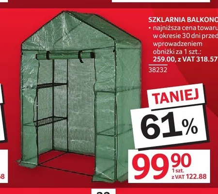 Szklarnia balkonowa promocja w Selgros