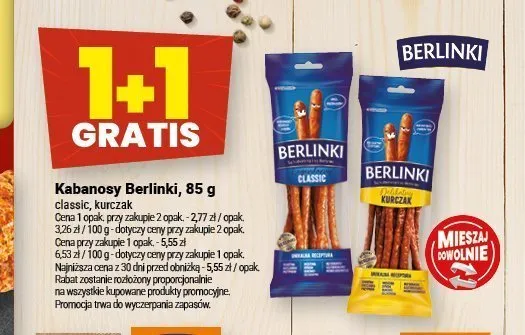 Kabanosy Berlinki kurczak promocja w Twój Market