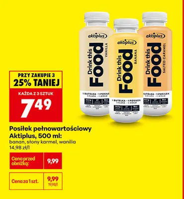 Posiłek pełnowartościowy Aktiplus słony karmel promocja w Biedronka
