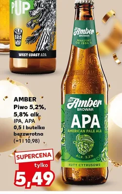 Piwo 5,5% alk. Spiky Pup West Coast APA promocja w Kaufland