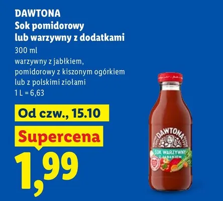 Sok pomidorowy z polskimi ziołami Dawtona promocja w Lidl