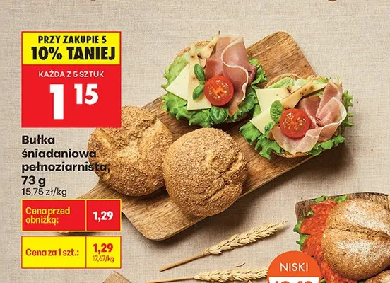 Bułka śniadaniowa pełnoziarnista promocja w Biedronka