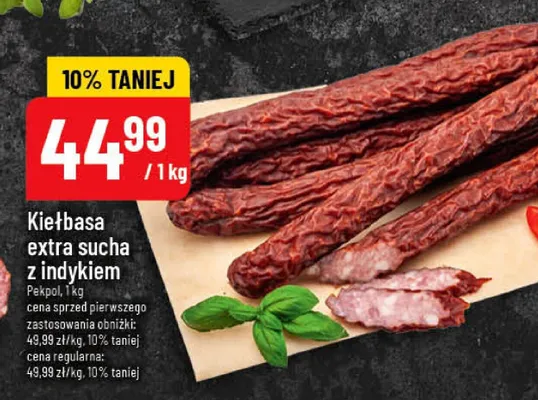 Kiełbasa extra sucha z indykiem promocja w POLOmarket