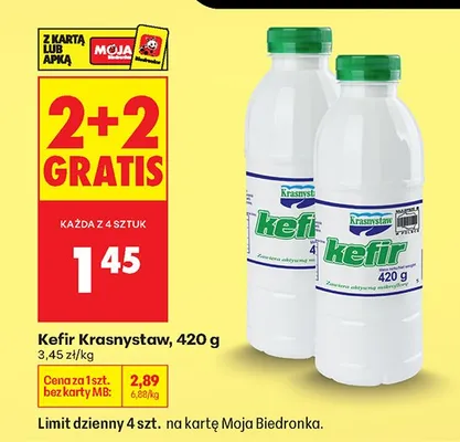Kefir 2+2 GRATIS Krasnystaw promocja w Biedronka