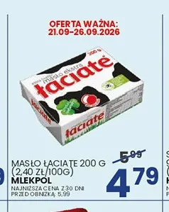 Masło Łaciate Mlekpol promocja w Wafelek