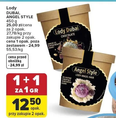 Lody Dubai Angel Style promocja w Carrefour