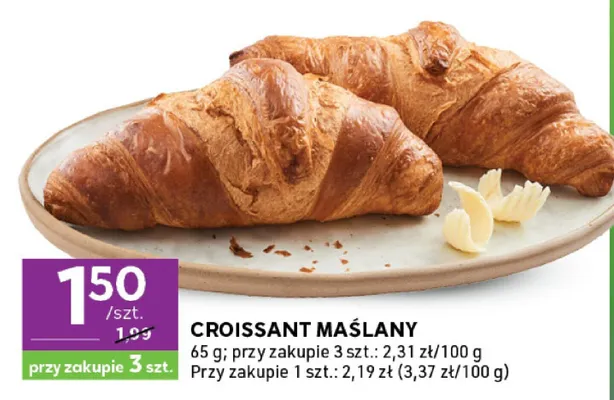 Croissant maślany promocja w Stokrotka