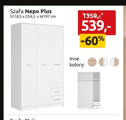 Szafa Nepo Plus promocja w Black Red White