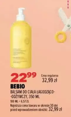 Balsam do ciała łagodząco-odżywczy beBIO promocja w Drogerie Natura