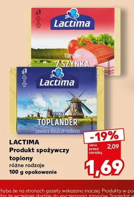Produkt spożywczy topiony Toplander Lactima promocja w Kaufland