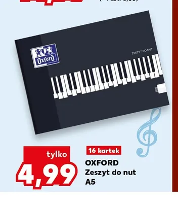 Zeszyt do nut A5 Oxford 16 kartek promocja w Kaufland