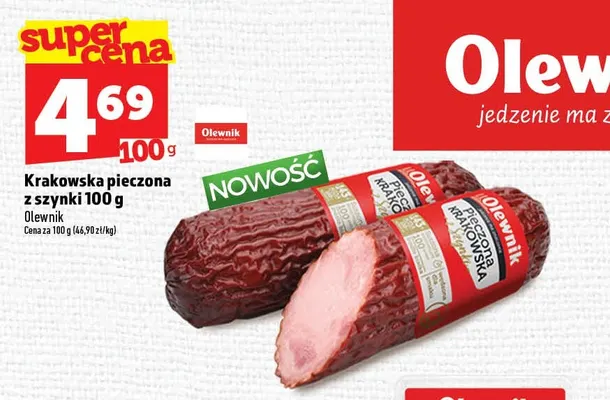 Kiełbasa krakowska pieczona z szynki Olewnik promocja w TOPAZ