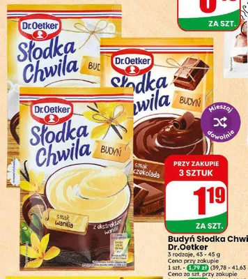 Budyń Słodka Chwila Dr.Oetker smak czekoladowy promocja w Dino