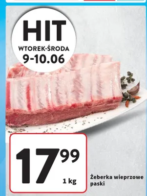 Żeberka wieprzowe paski promocja w Intermarche