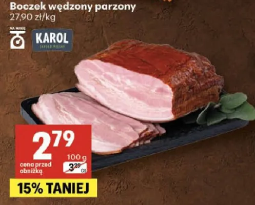 Boczek wędzony parzony promocja w Delikatesy Centrum
