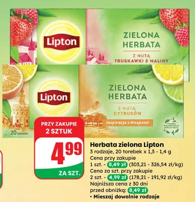 Herbata zielona promocja w Dino