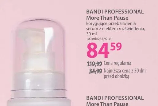 Serum korygujące przebarwienia z efektem rozświetlenia Bandi Professional More Than Pause promocja w Hebe