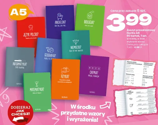 Zeszyt przedmiotowy Herlitz A5 60 kartek promocja w Twój Market