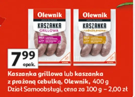 Kaszanka grillowa lub kaszanka z prażoną cebulką, Dział Samoobsługi promocja w Auchan