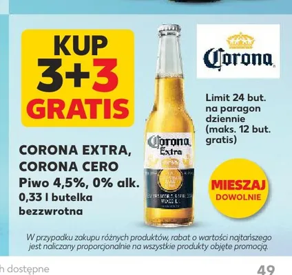 Piwo bezalkoholowe Corona Cero 330 ml promocja w Kaufland
