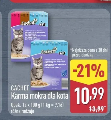 Karma mokra dla kota Cachet Premium w sosie promocja w Aldi