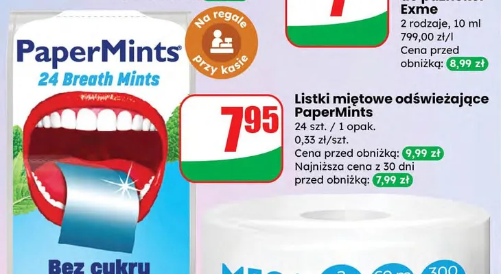 Listki miętowe odświeżające promocja w Dino