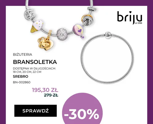 Bransoletka Briju srebro BN-002860 promocja w Dzień Dziecka