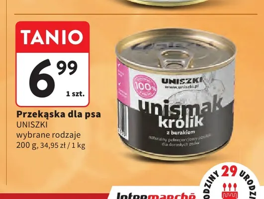 Przekąska dla psa Uniszki promocja w Intermarche