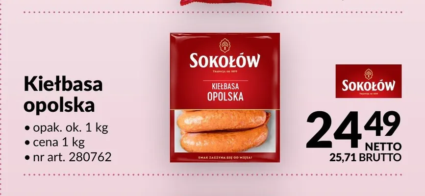 Kiełbasa opolska Sokołów promocja w Makro