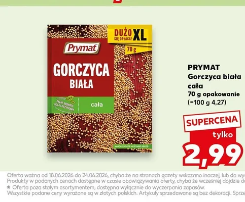Gorczyca biała cała Prymat promocja w Kaufland