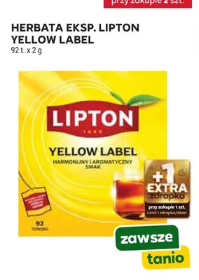 Herbata ekspresowa Lipton Yellow Label promocja w Stokrotka