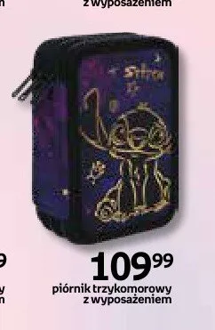 Piórnik trzykomorowy z wyposażeniem Stitch promocja w Empik