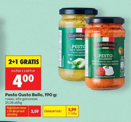 Pesto alla genovese Gusto Bello promocja w Biedronka