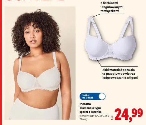 Biustonosz typu spacer z koronką Esmara promocja w Lidl