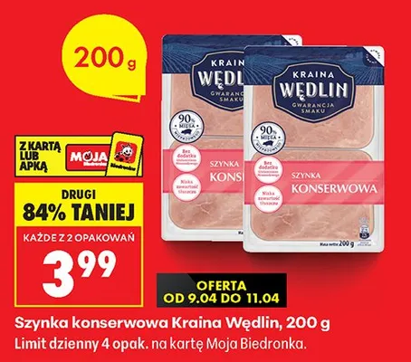 Szynka konserwowa Kraina Wędlin promocja w Biedronka
