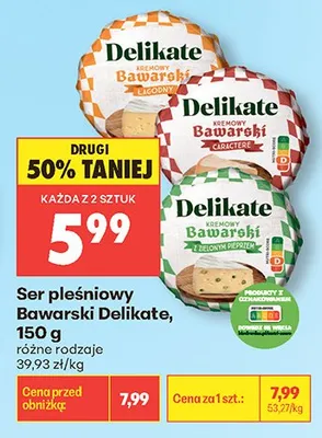 Ser pleśniowy Bawarski Delikate z zielonym pieprzem promocja w Biedronka