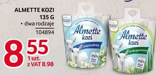 Ser kozi Almette 135 g dwa rodzaje promocja w Selgros