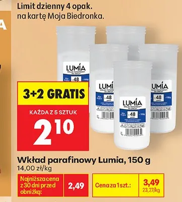 Wkład parafinowy Lumia promocja w Biedronka