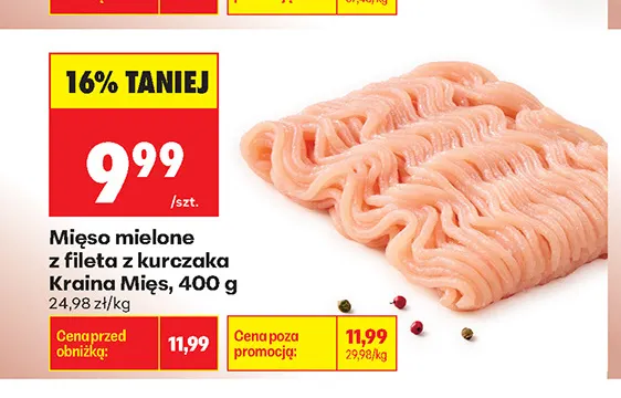 Mięso mielone z fileta z kurczaka Kraina Mięs promocja w Biedronka