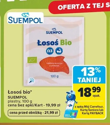 Łosoś bio SUEMPOL plastry promocja w Carrefour
