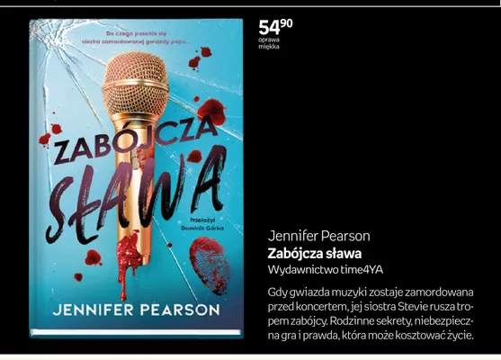 Książka Zabójcza sława Jennifer Pearson oprawa miękka promocja w Empik