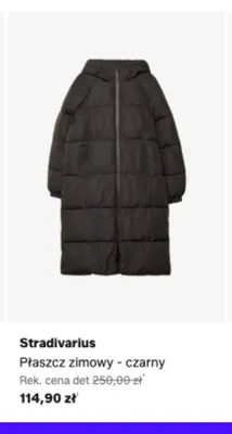 Płaszcz zimowy Stradivarius czarny promocja w Lounge by Zalando