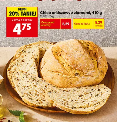 Chleb orkiszowy z ziarnami promocja w Biedronka