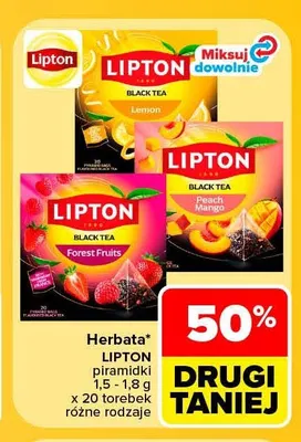 Herbata piramidki Lipton promocja w Carrefour Market