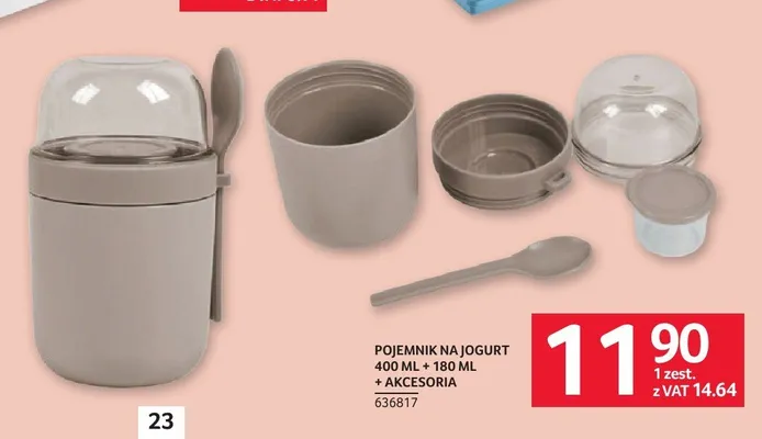 Pojemnik na jogurt z akcesoriami promocja w Selgros