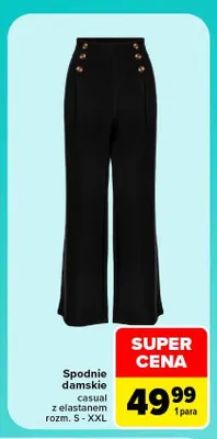 Spodnie damskie casual z elastanem promocja w Carrefour